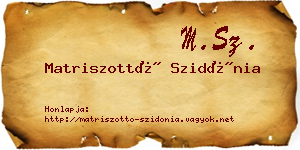 Matriszottó Szidónia névjegykártya